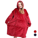 WinterDoc™ Microfiber Plush Coral Fleece Sherpa Blanket With Sleeves